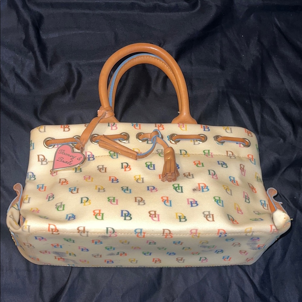 Dooney & Bourke Cream Multicolor Logo Tote